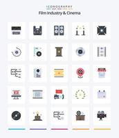 Creative Cenima 25 Flat icon pack  Such As highlight. picket. cinema. paling. barrier rope vector