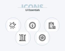 Ui Essentials Line Icon Pack 5 Icon Design. download. direction. photography. wait. timer vector