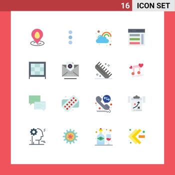 usuario interfaz paquete de dieciséis básico plano colores de librero barra lateral contento Derecha comunicación editable paquete de creativo vector diseño elementos