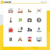 16 Flat Color concept for Websites Mobile and Apps audio eyes sleep eye track Editable Pack of Creative Vector Design Elements