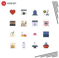 16 User Interface Flat Color Pack of modern Signs and Symbols of man accessories autumn promotion concept personal up gradation Editable Pack of Creative Vector Design Elements