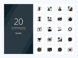 20 Sucess Solid Glyph icon for presentation vector