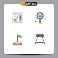 Pack of 4 Modern Flat Icons Signs and Symbols for Web Print Media such as coffee golf growth user coffee Editable Vector Design Elements