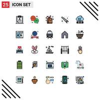 Universal Icon Symbols Group of 25 Modern Filled line Flat Colors of network tools support saw romance Editable Vector Design Elements