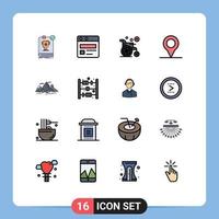 16 Creative Icons Modern Signs and Symbols of scene landscape medical hill pin Editable Creative Vector Design Elements