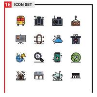 16 Creative Icons Modern Signs and Symbols of business crane work construction building Editable Creative Vector Design Elements