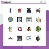 Set of 16 Modern UI Icons Symbols Signs for hat company business building architect Editable Creative Vector Design Elements