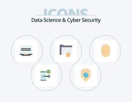 Data Science And Cyber Security Flat Icon Pack 5 Icon Design. password. data. protection. security. computer vector