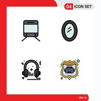 Stock Vector Icon Pack of 4 Line Signs and Symbols for regular speaker appliances household multimedia Editable Vector Design Elements