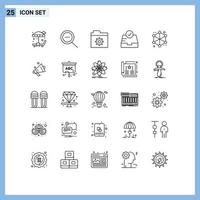 Pack of 25 creative Lines of shopping speaker check web data Editable Vector Design Elements