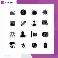 Set of 16 Modern UI Icons Symbols Signs for puzzle heart abilities love opportunity Editable Vector Design Elements