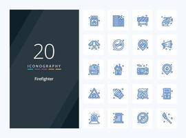 20 Firefighter Blue Color icon for presentation vector