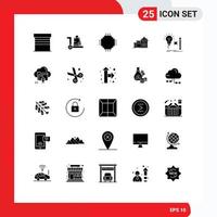 Universal Icon Symbols Group of 25 Modern Solid Glyphs of appartment house cart home electronic Editable Vector Design Elements