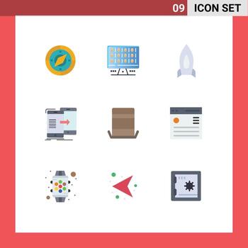 9 9 temático vector plano colores y editable símbolos de sincronizando sincronizar cohete compartiendo viaje editable vector diseño elementos