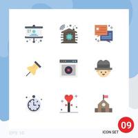 Set of 9 Modern UI Icons Symbols Signs for website ux dialog ui reminder Editable Vector Design Elements