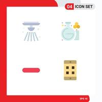 Modern Set of 4 Flat Icons Pictograph of alarm less fire lab remove Editable Vector Design Elements