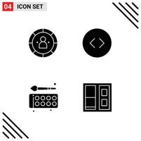 Modern Set of 4 Solid Glyphs and symbols such as chart color management circle education Editable Vector Design Elements