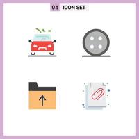 User Interface Pack of 4 Basic Flat Icons of car document road sewing get Editable Vector Design Elements