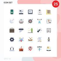 Set of 25 Vector Flat Colors on Grid for edit color screen time business Editable Vector Design Elements