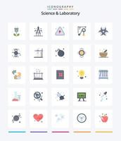 Creative Science 25 Flat icon pack  Such As physic. science machine. danger. science. device vector