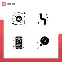 User Interface Solid Glyph Pack of modern Signs and Symbols of dollar mobile transfer plumber saint Editable Vector Design Elements