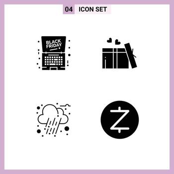 Universal Solid Glyphs Set for Web and Mobile Applications friday autumn notebook love rain Editable Vector Design Elements
