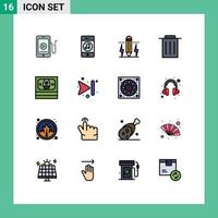 16 Creative Icons Modern Signs and Symbols of cash recycle social delete bolt Editable Creative Vector Design Elements