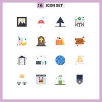 Set of 16 Modern UI Icons Symbols Signs for dead juice weather fruit free Editable Pack of Creative Vector Design Elements