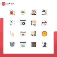 16 Universal Flat Color Signs Symbols of instructure data unstructure web money dollar Editable Pack of Creative Vector Design Elements