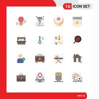 Universal Icon Symbols Group of 16 Modern Flat Colors of egg basket hand notification calendar Editable Pack of Creative Vector Design Elements