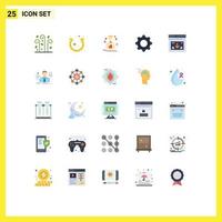 User Interface Pack of 25 Basic Flat Colors of navigation interface luck basic wedding Editable Vector Design Elements