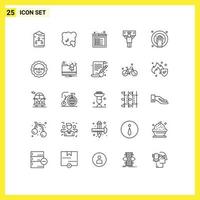 25 creativo íconos moderno señales y símbolos de seguidor deporte pm ventilador lengüeta editable vector diseño elementos