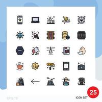 Universal Icon Symbols Group of 25 Modern Filled line Flat Colors of security lock laboratory web remove Editable Vector Design Elements