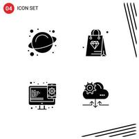 Pack of creative Solid Glyphs of rotation web design shopping design setting Editable Vector Design Elements