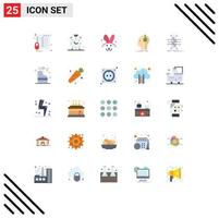 25 Universal Flat Color Signs Symbols of distribution producer alert musician composer Editable Vector Design Elements