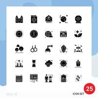 Set of 25 Modern UI Icons Symbols Signs for planet global learning earth business Editable Vector Design Elements