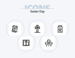 Easter Line Icon Pack 5 Icon Design. easter. pin. egg. easter. location vector