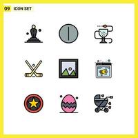 9 Creative Icons Modern Signs and Symbols of decor stick fitness ice emblem Editable Vector Design Elements