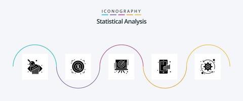 Statistical Analysis Glyph 5 Icon Pack Including refresh. statistical. board. graph. chart vector