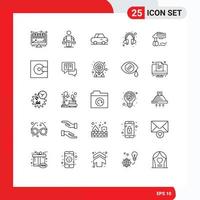 Mobile Interface Line Set of 25 Pictograms of devices manual car kitchen support Editable Vector Design Elements