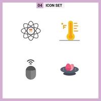 4 Creative Icons Modern Signs and Symbols of data mouse dollar rainy computer Editable Vector Design Elements