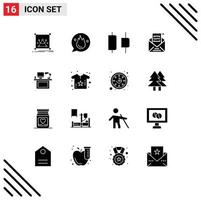 Solid Glyph Pack of 16 Universal Symbols of computer gdpr training european commission Editable Vector Design Elements