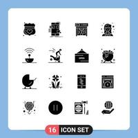 16 Creative Icons Modern Signs and Symbols of antenna researcher ui mathematician printing Editable Vector Design Elements