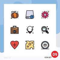 9 Creative Icons Modern Signs and Symbols of gem globe hardware modern business Editable Vector Design Elements