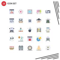 25 Universal Flat Colors Set for Web and Mobile Applications album love data heart balloon Editable Vector Design Elements