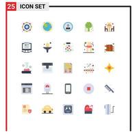 Modern Set of 25 Flat Colors and symbols such as apple tree tree avatar user person Editable Vector Design Elements