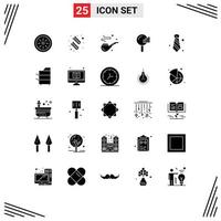 Set of 25 Modern UI Icons Symbols Signs for necktie attire pipe signal search Editable Vector Design Elements