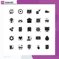 25 Creative Icons Modern Signs and Symbols of speed search computer house city Editable Vector Design Elements