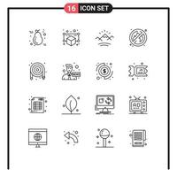 16 Outline concept for Websites Mobile and Apps mechanical place point no canada Editable Vector Design Elements