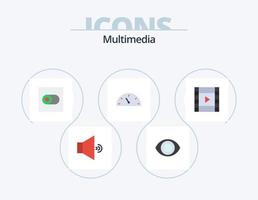 multimedia plano icono paquete 5 5 icono diseño. . indicador. . medios de comunicación vector